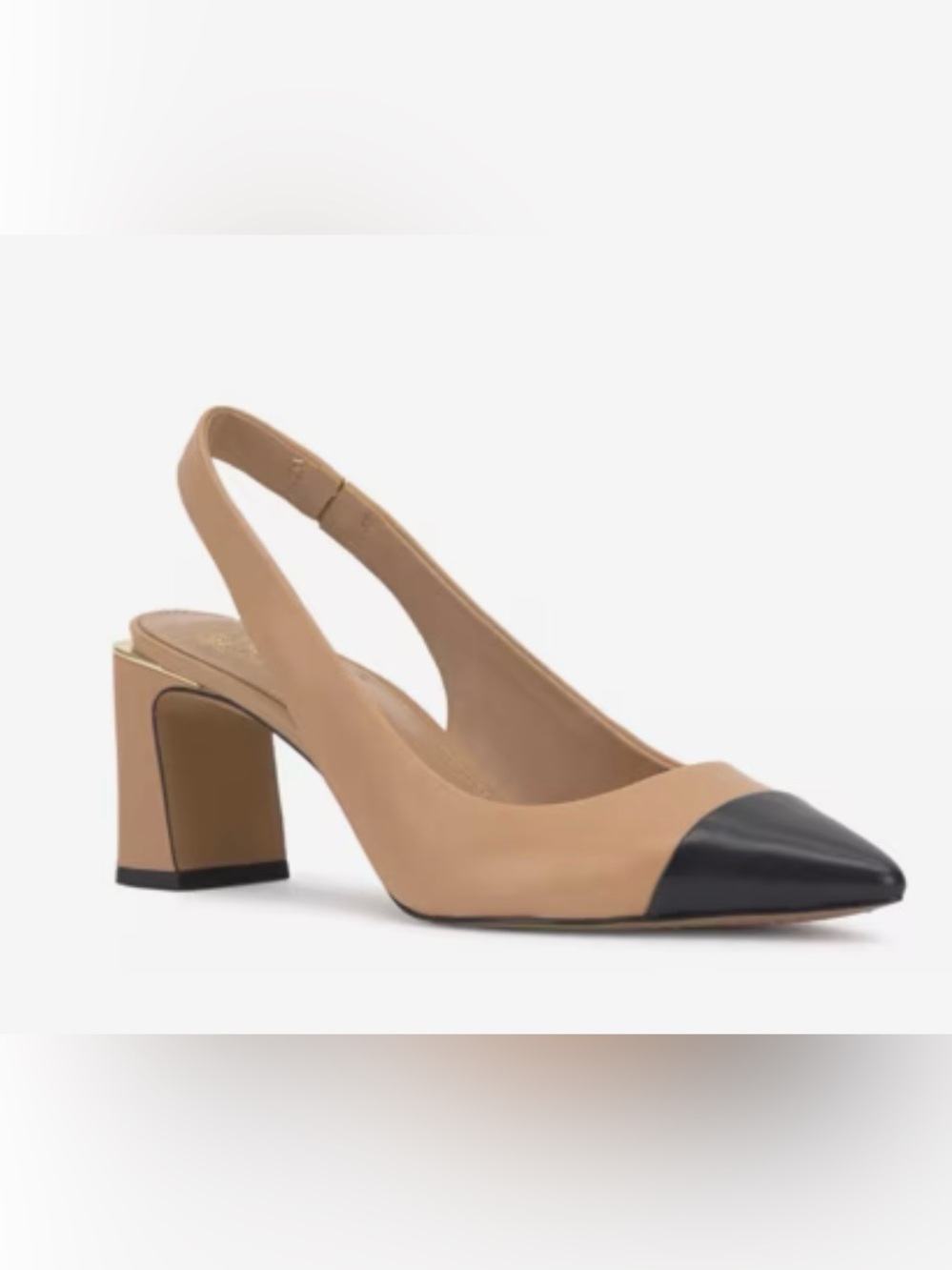 Vince Camuto Hamden Slingback Pump Heels Tan & Black Size US 9